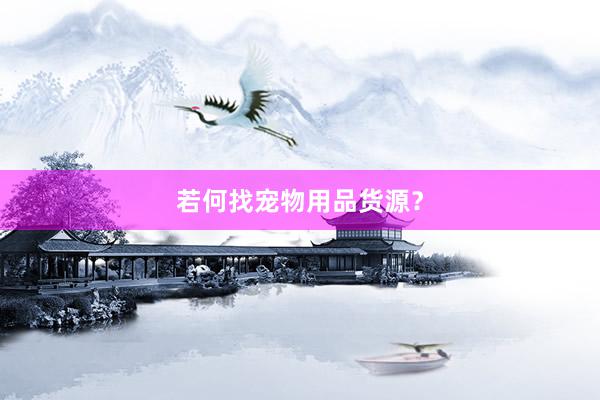 若何找宠物用品货源？